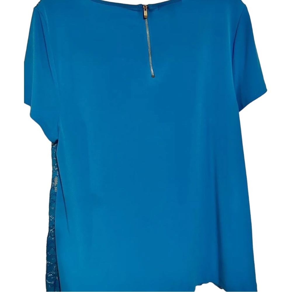 Alfani Lace Blouse in size Large. Turquoise blue. Size Large. Like new - Picture 3 of 6